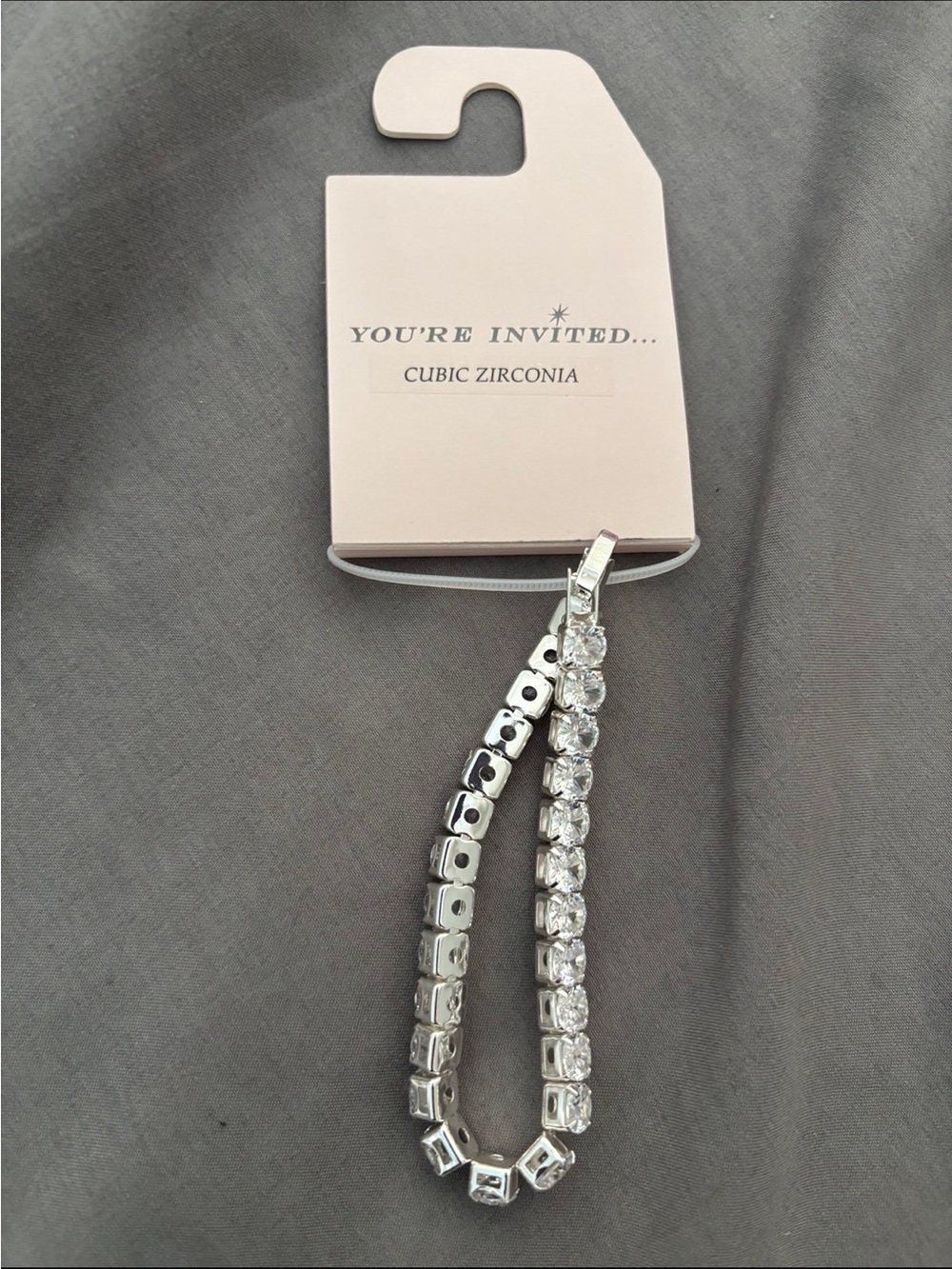 Sparkling Cubic Zirconia Silver-Tone Tennis Bracelet